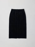 Faux Suede Midi Skirt in Black