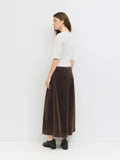 Suede Midi Skirt in Brown