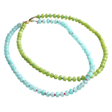 Stone Candy Beaded Necklace in Lime