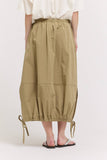 Gathered Hem Skirt in Dry Herb