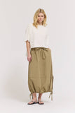 Gathered Hem Skirt in Dry Herb