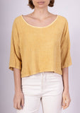 Linen Cotton Blend Top in Jean Blue