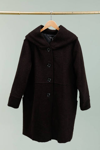 Wool Blend Coat in Chocolate