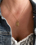 18K Gold Plated 'Loved' Engraved Pendant Necklace
