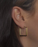 18K Gold Plated Square Hoop Earrings