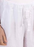 100% Linen Pants with Frayed Ankle in Black