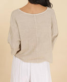 Linen Cotton Blend Top in Fuchsia
