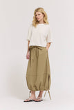 Gathered Hem Skirt in Dry Herb