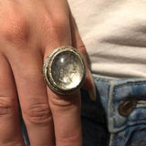 Open-Shank Quartz Ring with Portrait Inside