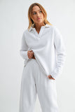 100% Cotton Collared Long Sleeve in White