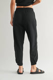 Cotton Blend French Terry Joggers in Black