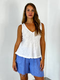 100% Linen Tank Top in Beige