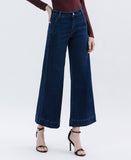 High Rise Dark Wash Ankle Wide Leg Jeans