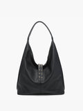 Slouchy Hobo Bag with Studded Tassels in Brown