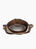 Crossbody Bag with Large Back Pocket in Brown