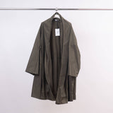Waterproof Raincoat with Leather Belt in Dark Olive