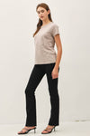 Garment Dyed Slub Tee in Greige