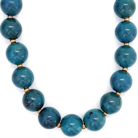 Blue Beaded Statement Necklace