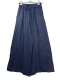 100% Linen Wide Leg Palazzo Pants in Beige