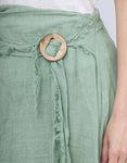 100% Linen Skirt in White