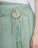 100% Linen Skirt in White