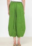 100% Linen Barrel Pants in White