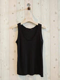 100% Linen Tank Top in Black