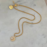 18K Gold Plated Over Stainless Steel Sunburst Sunrise Necklace