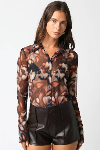 Mesh Blouse in Multicolor