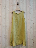 100% Linen Dress with Fringe Bottom in Blue