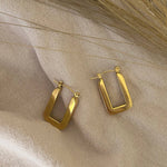 18K Gold Plated Rectangular Dangle Earrings