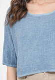 Linen Cotton Blend Top in Mustard