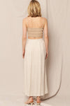 Linen Overlap Midi Skirt