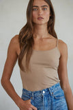 Basic Full Length Cami in Almond