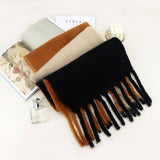 Gradient Tassel Scarf in Brown, Cream, and Black
