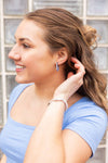 Cam Mini Hoop Earrings in Ocean Wave Blue