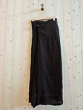 100% Linen Pants with Front Tie in Black