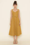 CHIC DENIM FIT & FLARE MIDI GOLDEN WASH DRESS-DI8813FO: COPPER / Contemporary / S