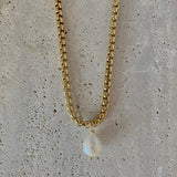 18K Gold Plated Single Pearl Necklace