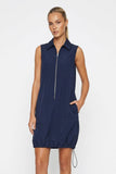 Zip Up Dress with Adjustable Bottom in Black