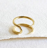 Brass Handmade Double Spike Adjustable Cuff Ring