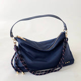 Nylon Slouchy Shoulder Bag in Navy