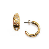 18K Gold Plated Crystal Hoop Earrings