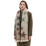 Star Pattern Scarf in Red