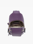 Sling Bag with Flapover Pocket in Dark Forest Green