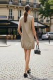Zip Up Dress with Adjustable Bottom in Black