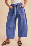 Mineral Wash Barrel Fit Utility Knit Pants in Midnight