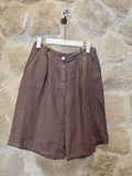100% Linen Bermuda Shorts in Brown