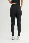 High-Waisted Leggings with Tapered Band in Black