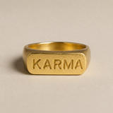 18K Gold Plated Karma Signet Ring